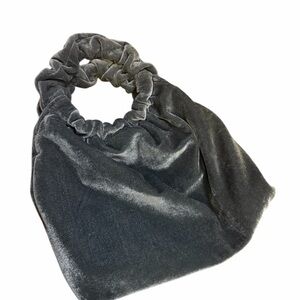 Velvet Hand Bag - Gray Blue